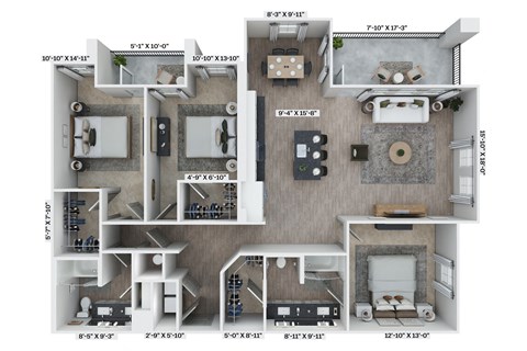 C1-1 Floor Plan at Livano Norfolk, Norfolk, VA